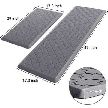 Kitchen Mat [2 PCS] Cushioned Anti-Fatigue Floor Mat, Waterproof Non-Skid Ergonomic Comfort Foam Rug...