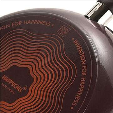 Happycall 5 Layer Diamond Nonstick Pan and Wok 3-piece Set, 11inch, PFOA-Free, Cookware Set, Dark Brown