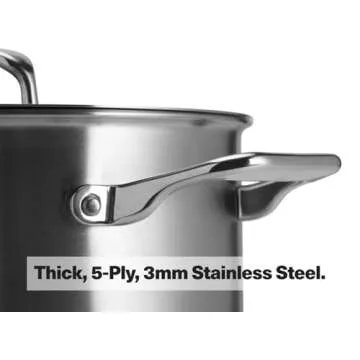 Misen 5-Ply Stockpot: 8QT Stainless Steel Cooking Pot