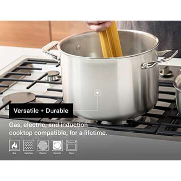 Misen 5-Ply Stockpot: 8QT Stainless Steel Cooking Pot