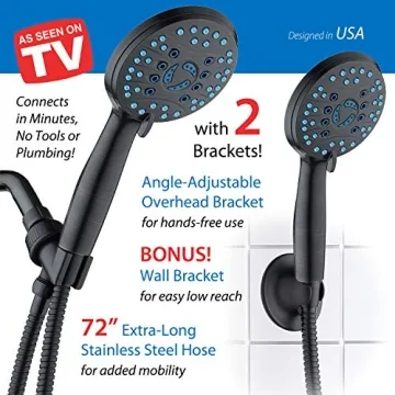 AquaCare High Pressure 8-Mode Shower Head with Hose