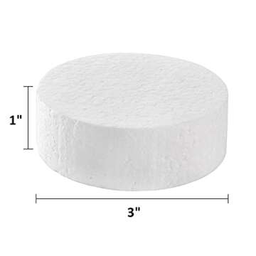ZOOFOX 48 Pack Foam Circles for Crafts, 3 Inch Polystyrene Foam Discs, Round Craft Foam for DIY Arts...