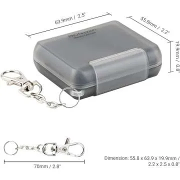 PROfezzion SD Card Holder Case Water-Resistant: Portable 12 Slots Memory Card Case for 8 Micro SD Card & 4 SD/SDXC/SDHC Card, Memory Card Hard Carrying Box Keeper Protector with Rubber Interior Grey