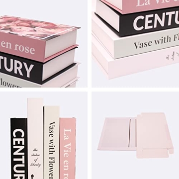 Fashion Pink Decorative Faux Books for Home Decor