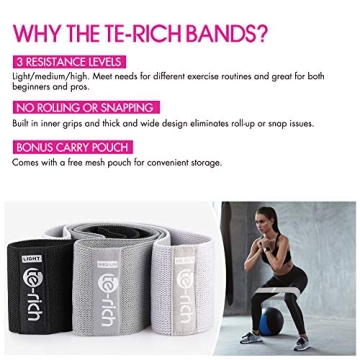 Te-Rich Fabric Resistance Bands Set for Legs Butt Workouts