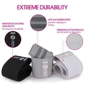 Te-Rich Fabric Resistance Bands Set for Legs Butt Workouts