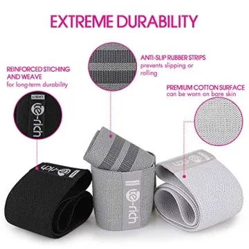 Te-Rich Fabric Resistance Bands Set for Legs Butt Workouts