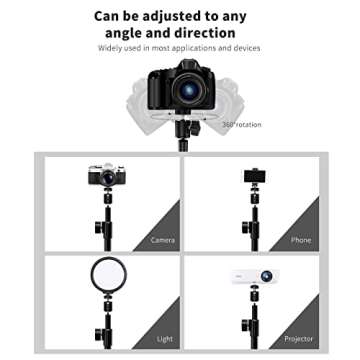 Camera Desk Mount Stand, 14-26 Inch Adjustable Tabletop Light Stand, Desk Mounting Stand with Standard 1/4" Screw Tip for DSLR Camera, Ring Light, Video Light, Panel Light