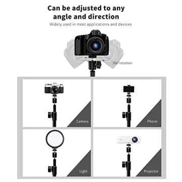Camera Desk Mount Stand, 14-26 Inch Adjustable Tabletop Light Stand, Desk Mounting Stand with Standard 1/4" Screw Tip for DSLR Camera, Ring Light, Video Light, Panel Light