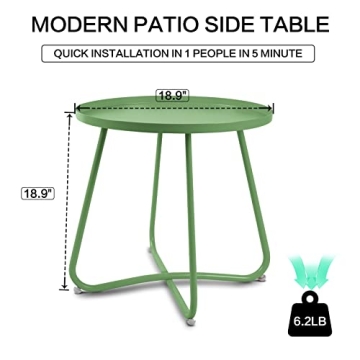 ACEHOME Modern Outdoor Side Table - Perfect for Any Space!