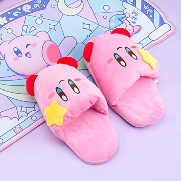 Pink Puff Ball Anime Slippers for Women