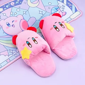 Pink Puff Ball Anime Slippers for Women