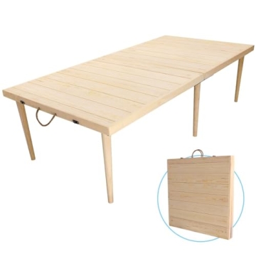 Boho Low Picnic Table, 60 x 30 Inch Pine Table for Beach, BBQ, and Picnics