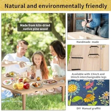 Boho Low Picnic Table for Outdoor Fun and Entertaining