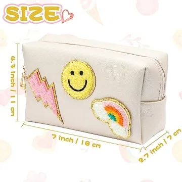 LieToi Preppy Patch Waterproof Cosmetic Makeup Bag