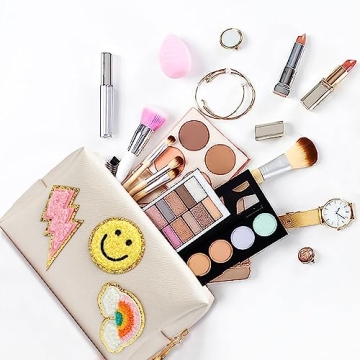 LieToi Preppy Patch Waterproof Cosmetic Makeup Bag