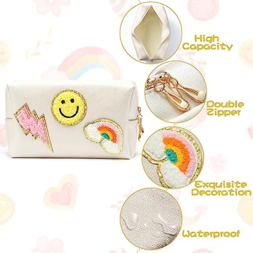 LieToi Preppy Patch Waterproof Cosmetic Makeup Bag