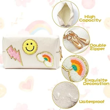 LieToi Preppy Patch Waterproof Cosmetic Makeup Bag