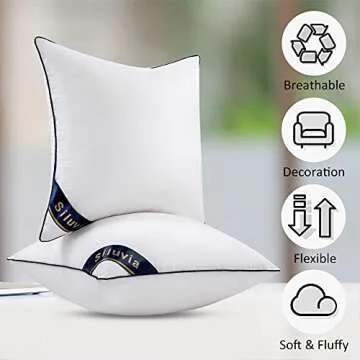 Siluvia 20"x20" Pillow Inserts Set of 2 Decorative 20" Pillow Inserts-Square Interior Sofa Throw Pillow Inserts Decorative White Pillow Insert Pair Couch Pillow