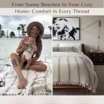 Loomia Sophie Woven Turkish Cotton Throw Blanket Farmhouse Decor