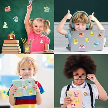 400 Pieces Spring Stickers for Kids Motivational, Teacher Reward Stickers, Job Well Done Sticker, Fun Butterfly Bee Snail Flower Easter Preschool Stickers for Homework Tests Assignments Classroom