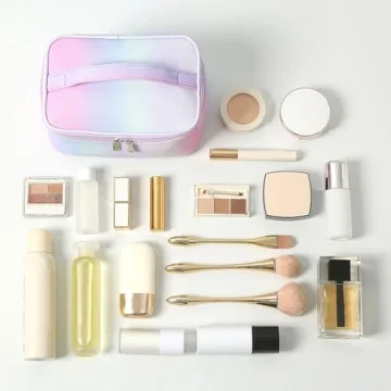 KITENROM Waterproof Makeup Bag for Women - Rainbow Organizer