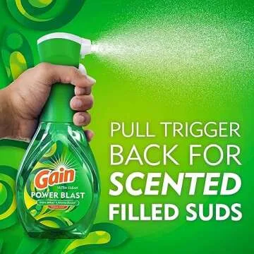 Gain Powerblast Dish Spray, Dish Soap, Original Scent Bundle, 1 Spray (16oz) + 3 Refills (16oz each)