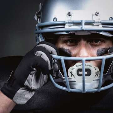 DAMAGE CONTROL - Mouth Guard - Youth Mouth Guard That Protect Lips & Teeth - No Boiling Pacifier, Breathable Binky Mouthpiece - Football Mouthpiece - Works with Braces - Helmet Strap Included