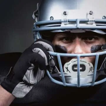 DAMAGE CONTROL - Mouth Guard - Youth Mouth Guard That Protect Lips & Teeth - No Boiling Pacifier, Breathable Binky Mouthpiece - Football Mouthpiece - Works with Braces - Helmet Strap Included