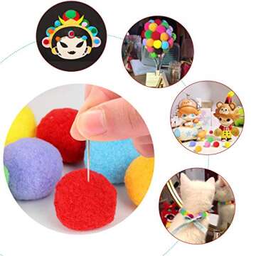 Large Assorted Pom Poms for DIY Crafts - 50 Pack
