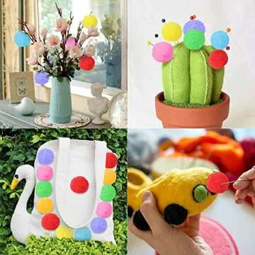 Large Assorted Pom Poms for DIY Crafts - 50 Pack