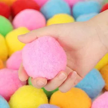 Large Assorted Pom Poms for DIY Crafts - 50 Pack