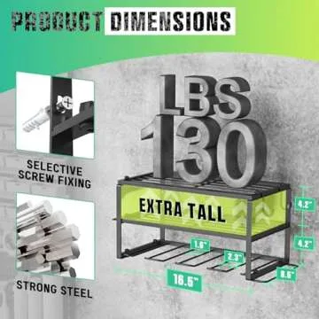 SUNALLY Power Tool Organizer, Heavy Duty Iron, 3 Layers Storage Rack with 4 Drill Holders, Floating Tool Shelf Wall Mounted, Matte Black, Work Shop, Garage, 150Lbs Load Capacity