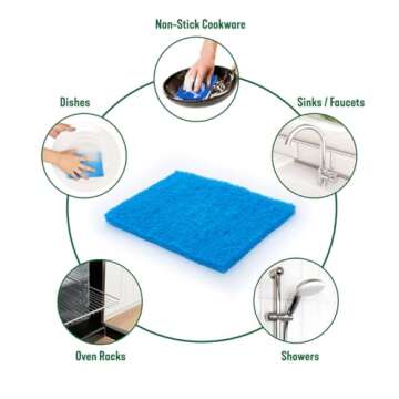 Pine-Sol Non Scratch Scouring Pads - Household Scrubbing Tool for Cleaning Nonstick Cookware and Surfaces - 5 Pack