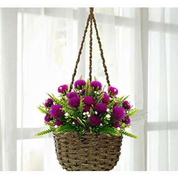 Artificial Dandelion Plants Decor, Fake Plastic Flowers Shrubs Bushes Grass for Indoor Outdoor Home ...