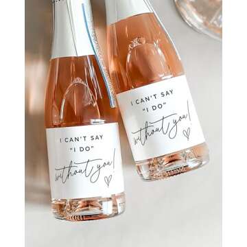 Bridesmaid Proposal Mini Champagne Labels Set of 10