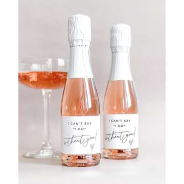 Bridesmaid Proposal Mini Champagne Labels Set of 10