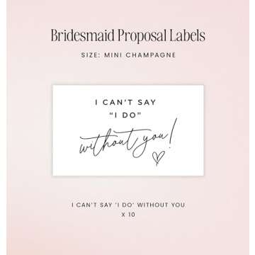 Bridesmaid Proposal Mini Champagne Labels Set of 10