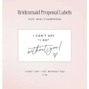 Bridesmaid Proposal Mini Champagne Labels Set of 10