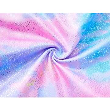 Dance Leotard for Girls 7-8 Years Old Sparkle Purple Tie Dye Sleeveless Ballet Dress Ballerina Outfit Dancewear