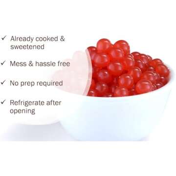 BREXONIC Boba Pearls Popping Bursting Boba, Tapioca Pearls For Bubble Tea (Strawberry , 2 LB 1 Pack)