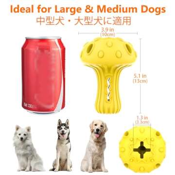 SCHITEC Dog Chew Toy for Large & Medium Dogs, Rubber Treat Dispensing Toy for Aggressive Chewers, Interactive Slow Feeder Tough Puzzle Toys Teeth Cleaning