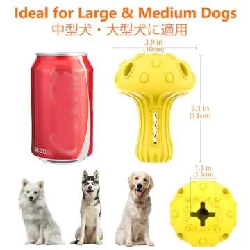 SCHITEC Dog Chew Toy for Large & Medium Dogs, Rubber Treat Dispensing Toy for Aggressive Chewers, Interactive Slow Feeder Tough Puzzle Toys Teeth Cleaning