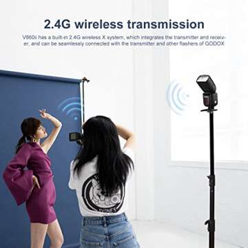 Godox V860II-S TTL Flash Speedlite for Sony High-Speed-Sync Speedlite Light 2.4g Wireless X System 1/8000s Gn60 650 Full Power 2000aah Li-Ion Battery with Softbox Filter Compatible for Sony a7rIII