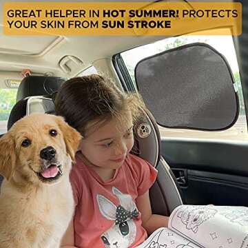 EcoNour Car Side Window Shades for Baby | Medium - 2 Pack Car Side Window Sunshade for Kids | Automotive Sun Protection Baby from UV and Sun Glare | Car Baby Accessories (20"x12")