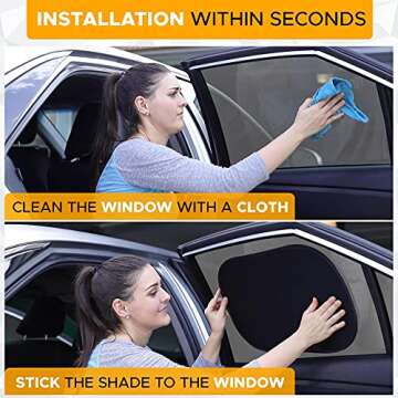 EcoNour Car Side Window Shades for Baby | Medium - 2 Pack Car Side Window Sunshade for Kids | Automotive Sun Protection Baby from UV and Sun Glare | Car Baby Accessories (20"x12")