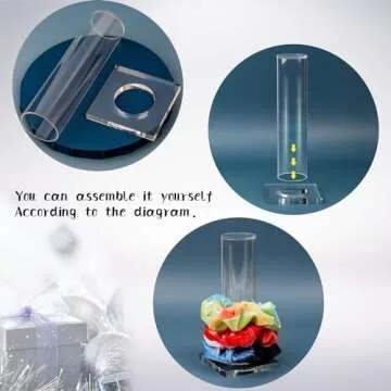 OAOLEER 2Pcs Scrunchie Holder Stand,Clear Jewelry Organizer for Teen Girl Women Gifts, The Perfect Scrunchy Display Organizer