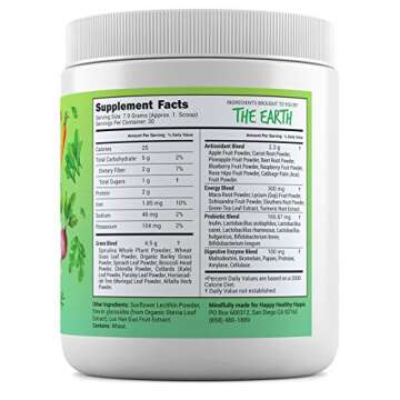 Greens Superfood Powder – Powerful Servings of 10 [Super Green Juice Blend], 8 Superfood Antioxidants, 6 Key Enzymes, 10 Billion Probiotics – Delicious, Non-GMO, Sugar Free, Easy to Mix