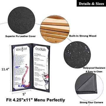 Elegant Leather Menu Covers for Restaurants & Bars