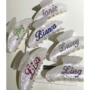 Custom Rhinestone Hair Claw Clips for Women - Personalize Now!